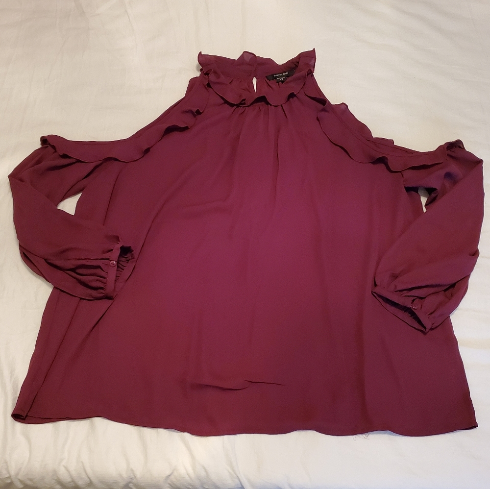Purple Cold Shoulder Top